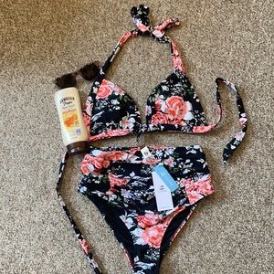 NWT Cupshe High Waist Bikini set